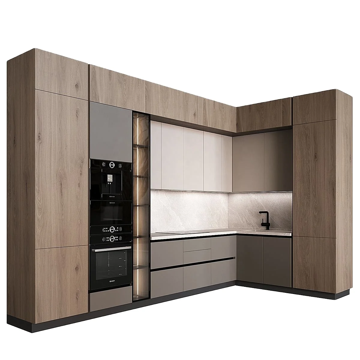 CBMmart Low Price Compact All In One Movable 3 Pieces Kitchen Cabinet Pantry Units