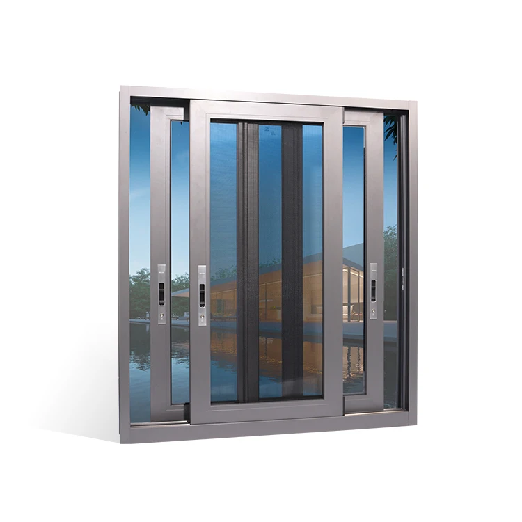 Xuanmei modern grey latest design aluminium double glazing window for house