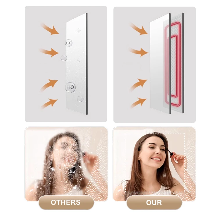 LED Bathroom Mirror with Lights  Wall Mounted Dimmable Smart Mirror
