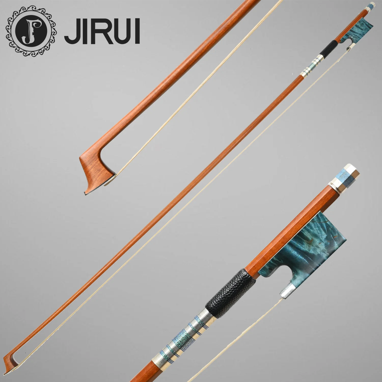 Professional Viola Bow Silver 4/4 1/2 Stick with Parisian Eyes Ebony Frog Lizard Grip Horsehair for Violin-Pernumbuco Wood