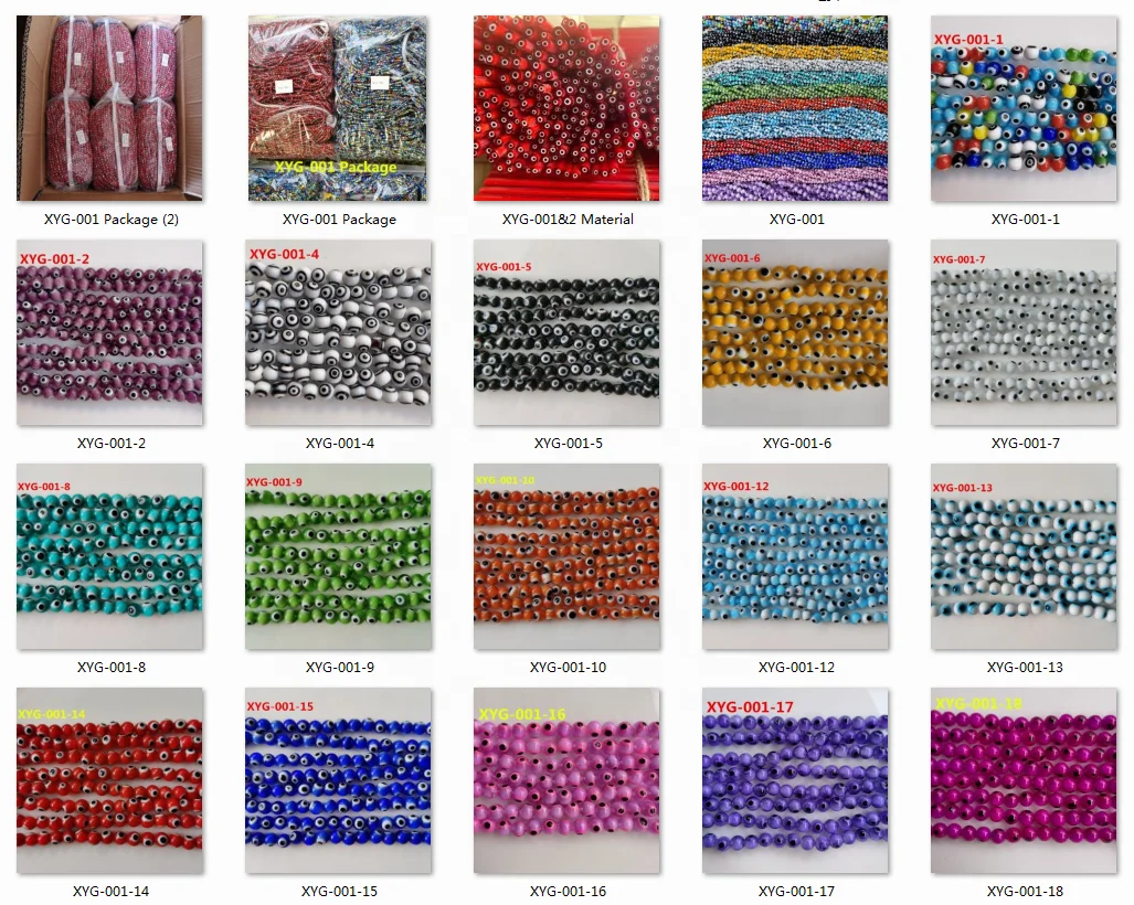 6mm round fashion lampwork evil eye glass beads