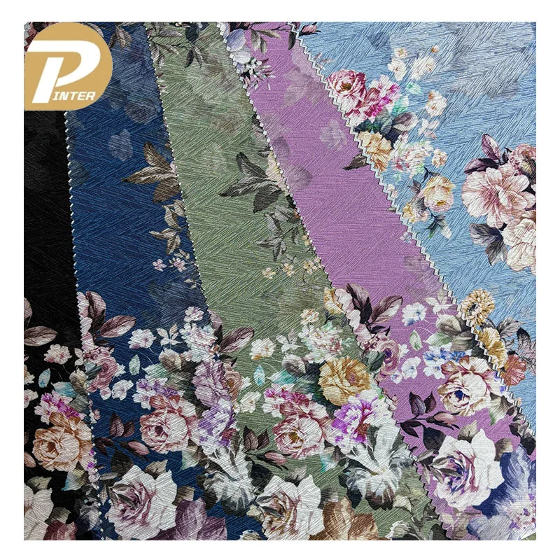 Popular 100% Polyester Luxury Brocade Silk Printed Jacquard Fabric With Good Price for Clothing