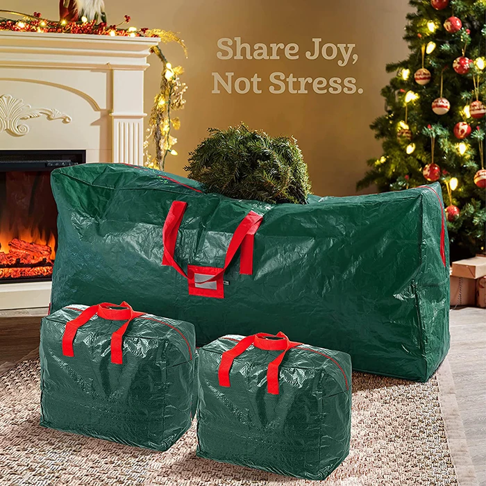 China Factory Custom Size LOGO Heavy-Duty Water proof Xmas Holiday Durable Zipper Waterproof Christmas Tree Storage Bag