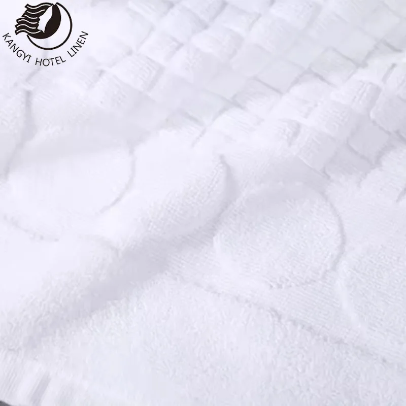 Hotel 100% Cotton 32S/2 White Plain Bath Mat Floor Mat Foot Towel