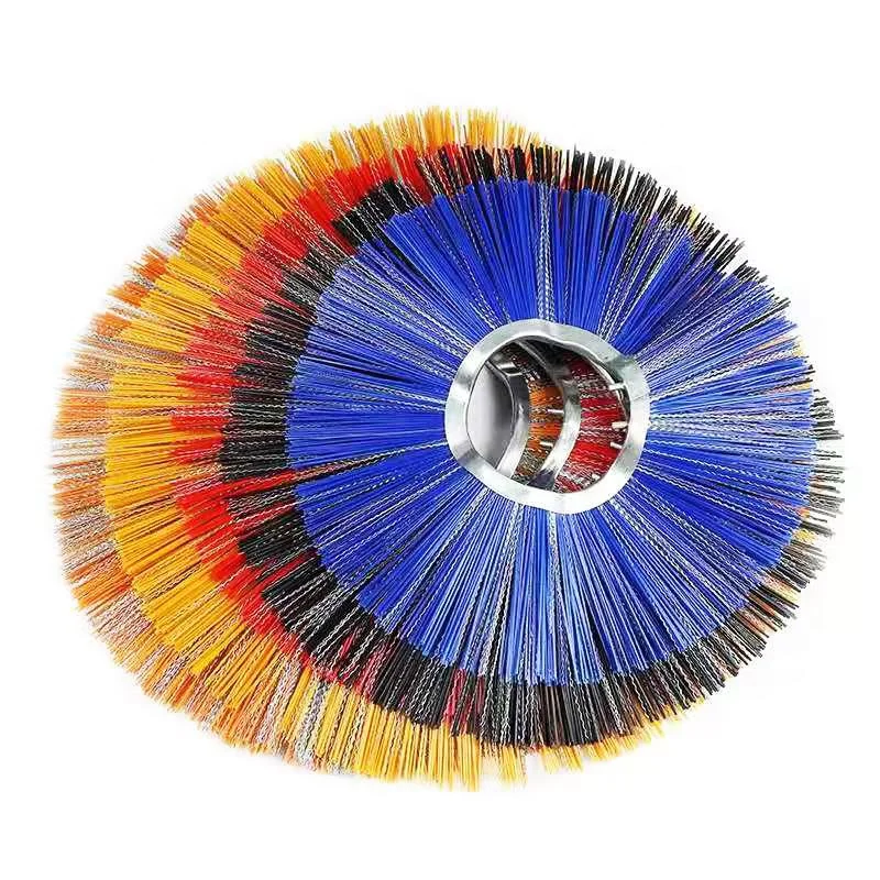 Polypropylene & Steel Wire Mixed Ring Wavy Sweeper Wafer Brush for Road