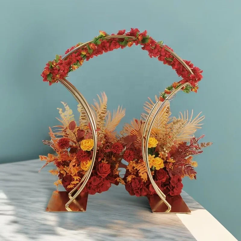 Wedding Props Layout Road Guide Flower Arch Wedding Table Decoration  Iron Flower Arch for Wedding