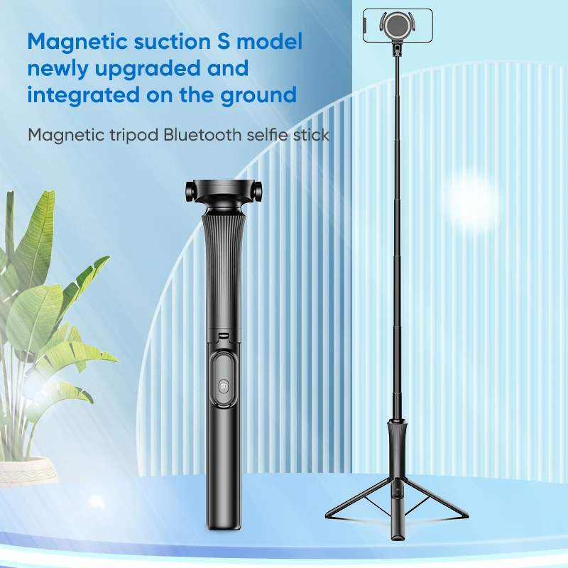 360 Degree Rotation Phone Holder Case Magnetic Selfie Stick Tripod Stand Camera Mount for iPhone PH18