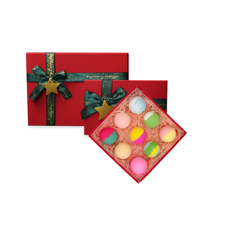 Рождественский подарочный набор, оптовая продажа, пузырьковая Ванна, натуральное веганское органическое конопляное масло, Пузырьковые Бомбочки для ванны, набор бомбочек для ванны