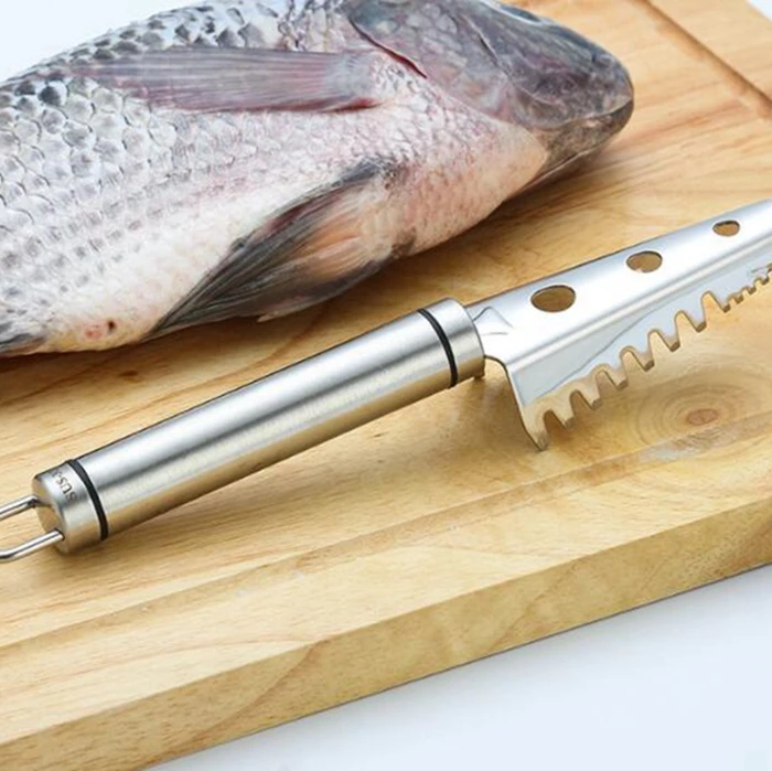 Portable Fish Scale Scraper Remover Seafood Knives for Faster and Easier Fish Scales Skin Removing Peeling Tool .