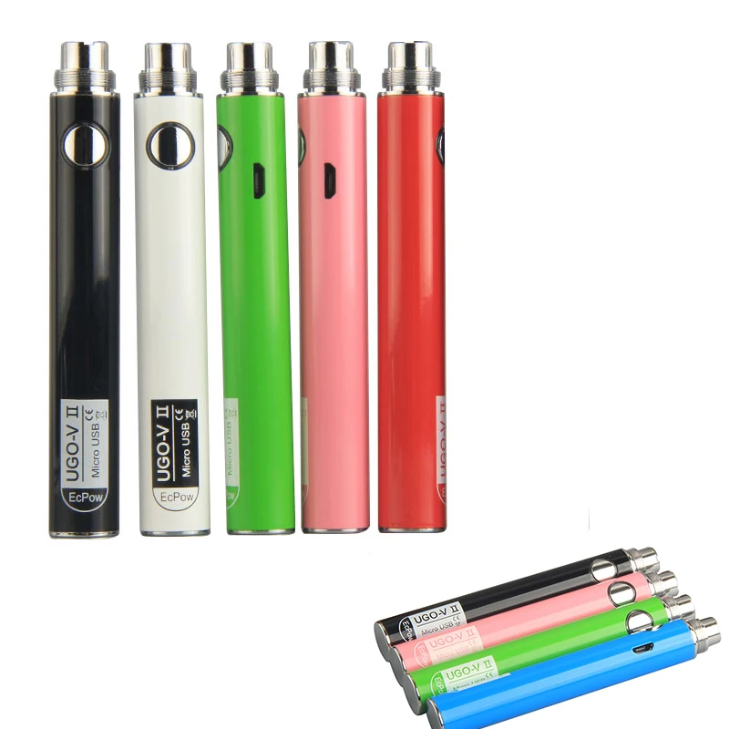
 2021 Горячие 510 нитью высокого качества батареи 8 видов цветов микс доставка изготовленным на заказ логосом E Cig UGO V2 Vape батарея  