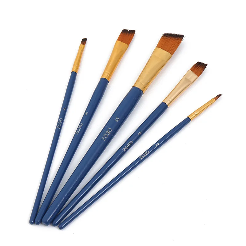 Paint Brushes Set 5 Pcs for Acrylic Oil Watercolor Face Body Gouache Painting Nice Gift Art hobbyist Kids Adults
