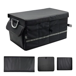 Large Capacity Home Car Seat Organizer Auto Trunk Cargo Collapsible Storage Box Black Folding 600D Polyester Car Organizers