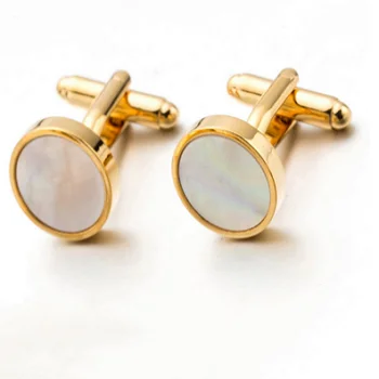 Custom high quality nickle mother of pearl cufflinks