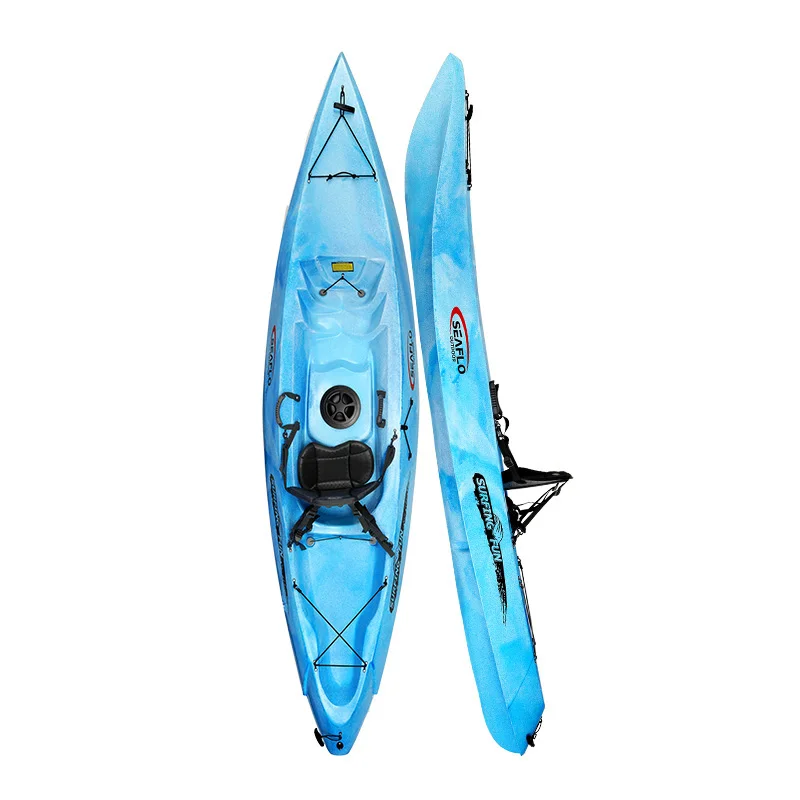 SEAFLO Fashion Custom Orange OEM PVC Logo ocean sit on top kayak cheap sea kayak for sale in china