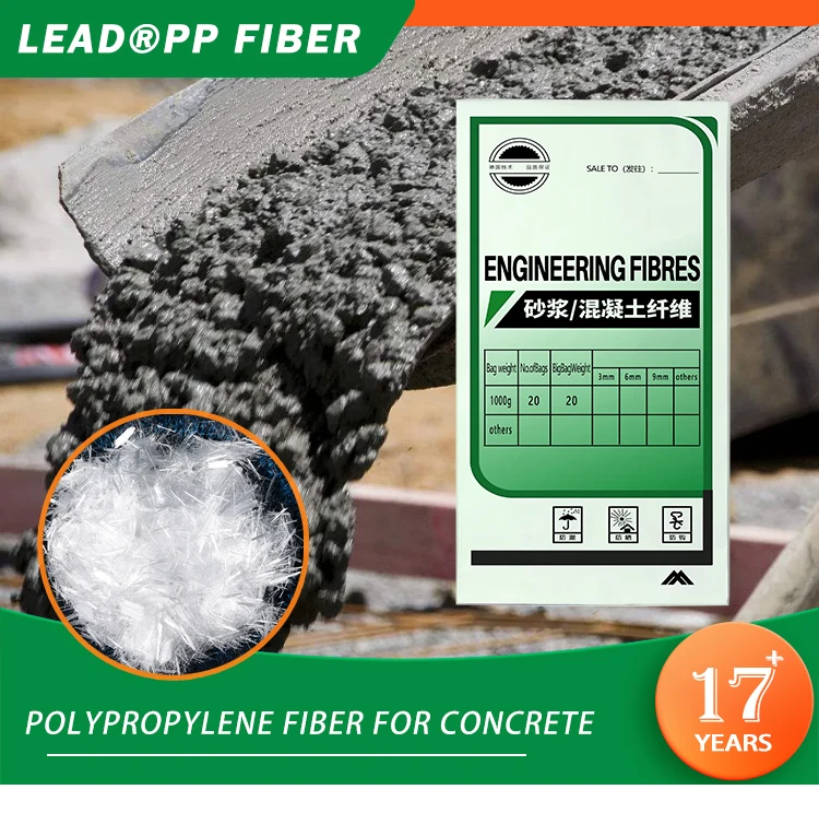 Polypropylene fiber PP fiber use for concrete and cement based mortar provide crack resistance performance