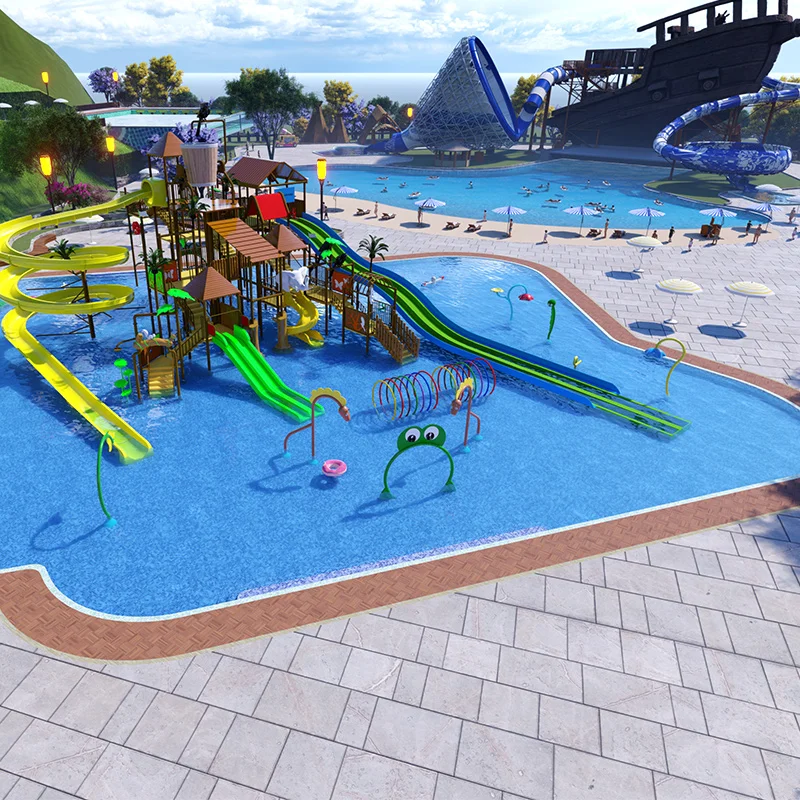 Hot-Selling  Aqua Park Slide and Large Fiberglass Slide Water House Equipment for Water Parks