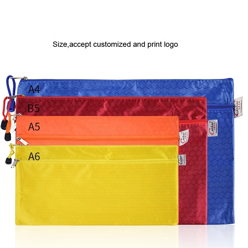 A4  custom file book double zipper pocket car document bag