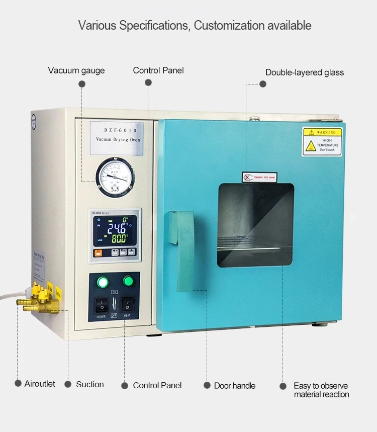 Woming Drying Equipment New DZF-6010 Multi-function Laboratory Vacuum Drying Oven