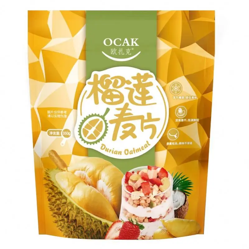 
 Хрустящие хлопковые снэки для здорового завтрака Muesli Granola Durian, 100 г  
