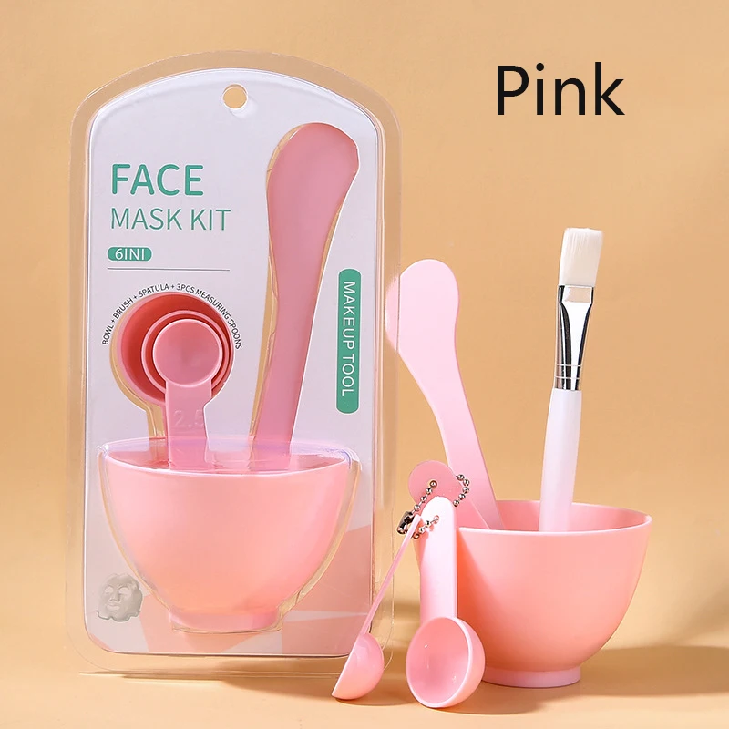 Eco Friendly 6pcs/Set DIY Face Mixing Bowl Set Brush Mixing Stick Spoon Facial Makeup Tool Kit