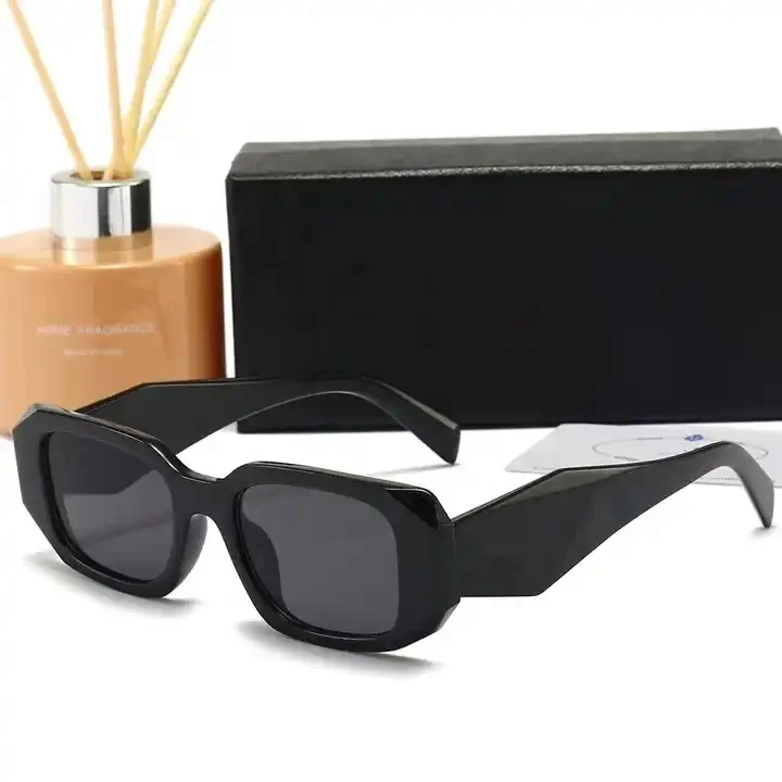 Top Hot selling Sunglasses With Brand Logo On Lens Famous Brand Luxury Designer Pra** Sunglasses Women 2023 PC Frame Glasses