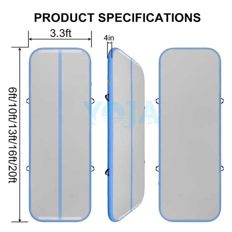 Cheap  inflatable air track Gymnastics Factory Custom Logo Tumbling Mat Air Floor airtrack 6m/8m/10m/12m/15m/20m