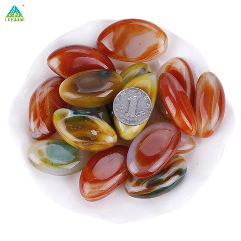 Leishida YuHua Stone Red and Colorful Cobbles & Pebbles in Fish Tank Landscape Garden Pea-Shaped Stones