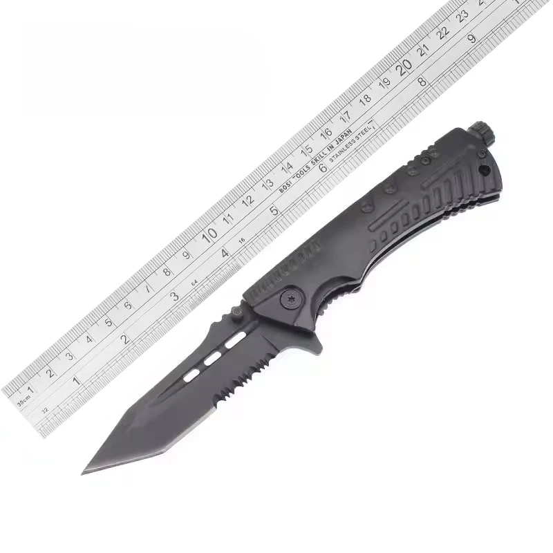 new style Folding Pocket Knife Titanium Coated Stainless Steel Handle Survival Knife