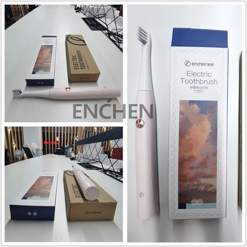 Дешевая перезаряжаемая звуковая электрическая зубная щетка ENCHEN для взрослых Китай