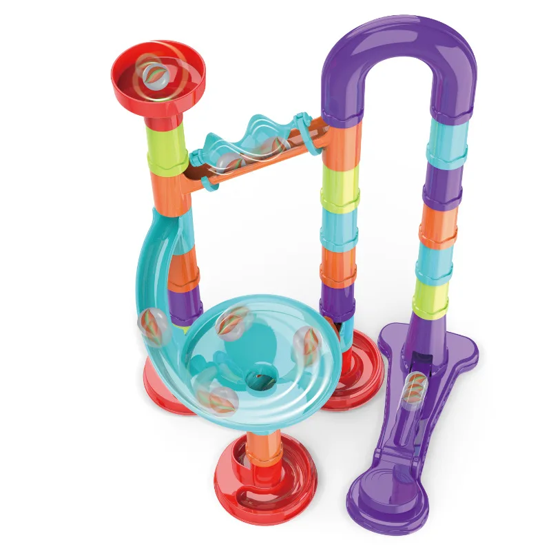 Мраморный лабиринт игра «своими руками» развивающий игровой набор дорожка трубы строительные блоки стеклянные шарики для детей