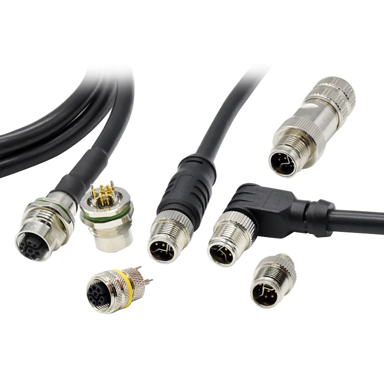 M12 Y-образное кодирование 8pin мужской женский прямой угол CAT5 Гибридный перелитой кабельный панельный кронштейн водонепроницаемый
