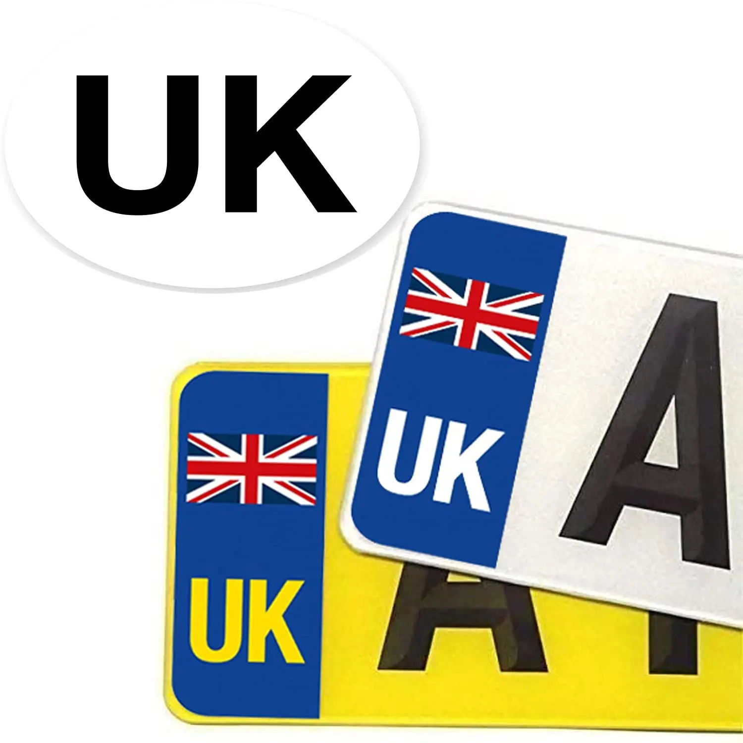Factory Direct 2pcs/pack 10*4CM Self-Adhesive Number Plate Sticker UK Plate UK flag stickers