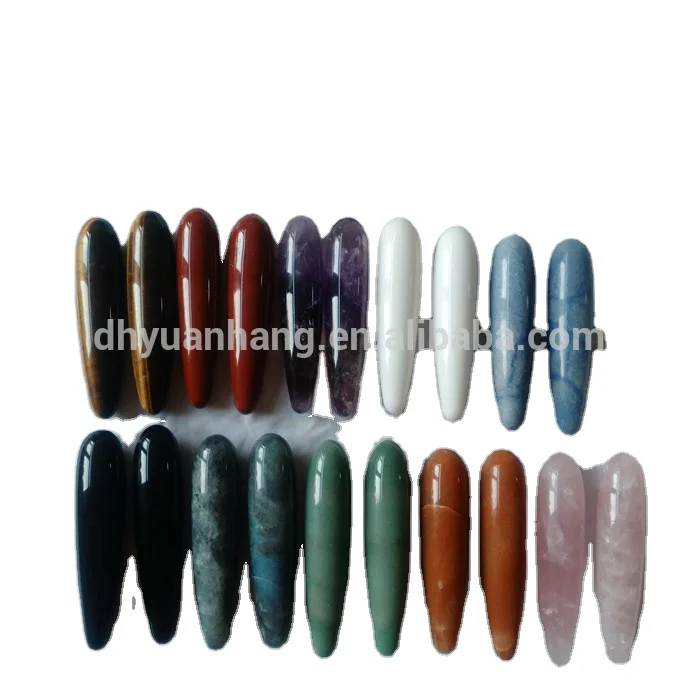 Natural assorted crystal stone massage wands rose quartz crystal yoni dildo for body use