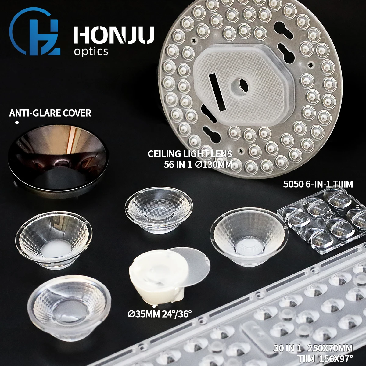 Small Round Reflectors for Indoor Hotel Cob LED Wall Washer Lens PMMA PC Ceiling Track Application Lamp Accessories