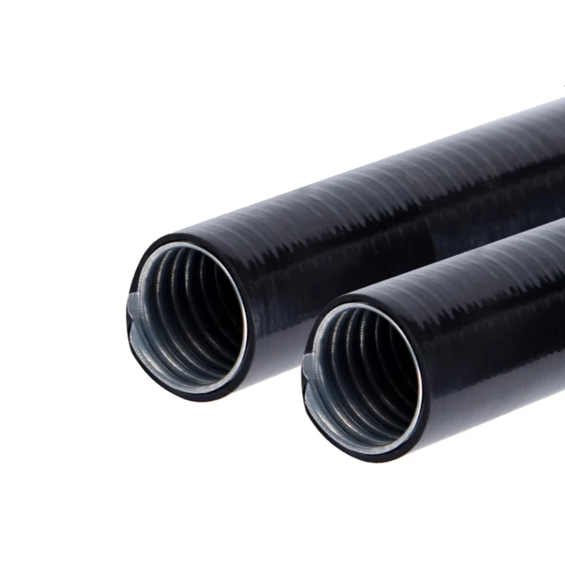 JSP series flat plastic metal hose Plastic coated metal flexible pipe PVC coated galvanized metal corrugated conduit