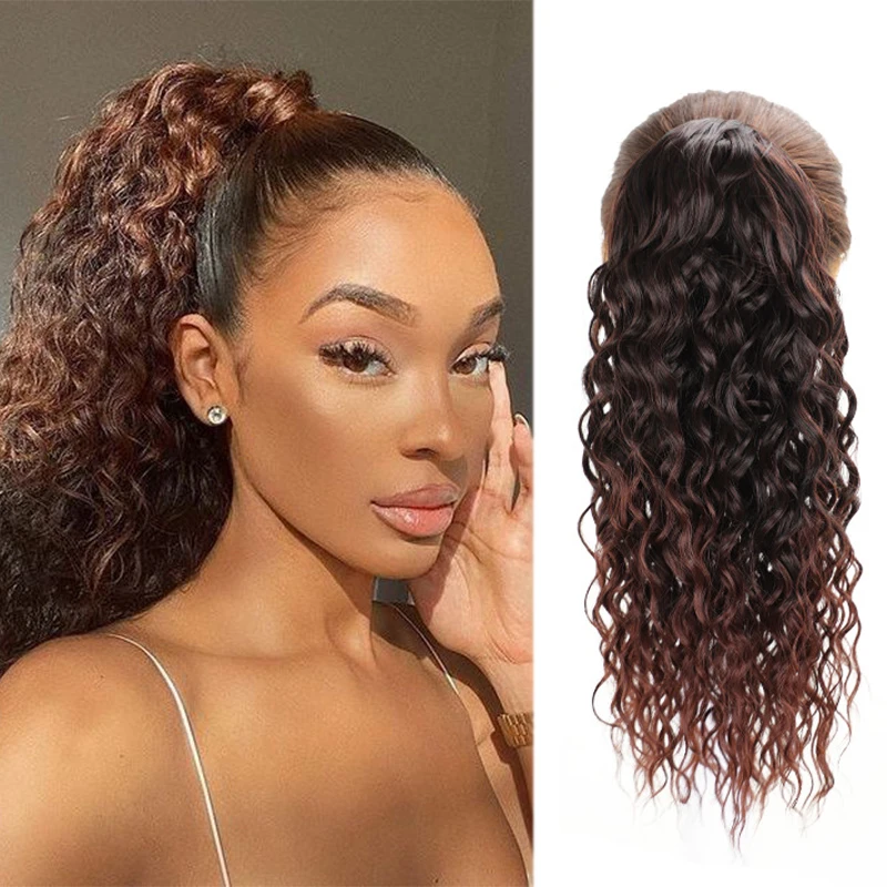 drawstring ponytail straight curly yaki kinky straight curly water wave synthetic ponytail hair extensions ponytails drawstring