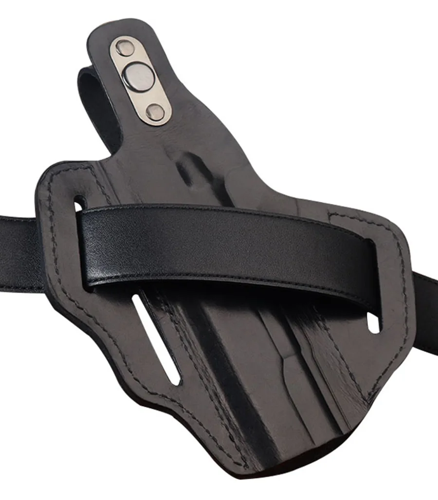 OBSHORSE Wholesale Tactical Quick Black Waist Belt 1911 Gun Holster Right Hand Concealed Leather Slip Carry Gun Holster