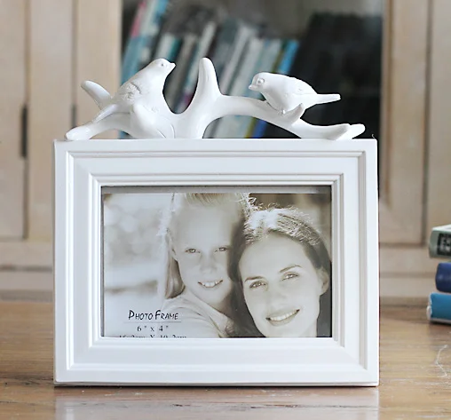 Креативная фоторамка «Птица на ветке» из смолы, белая/коричневая, рамка для фотографий, домашний декор, 5 дюймов, 6 дюймов, 7 дюймов, 8 дюймов