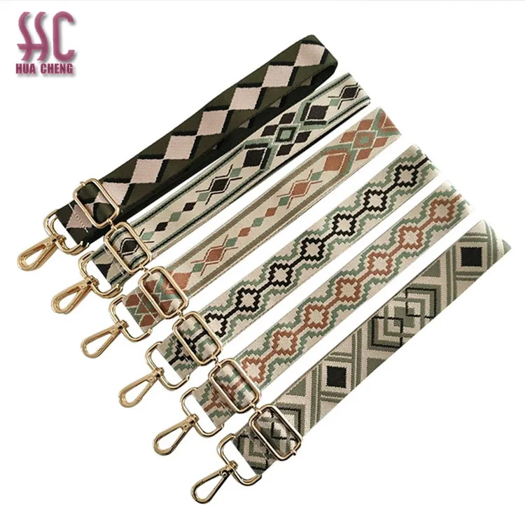 Hot sale adjustable fabric webbing strap wide canvas shoulder bag strap cross body removable bag chain strap