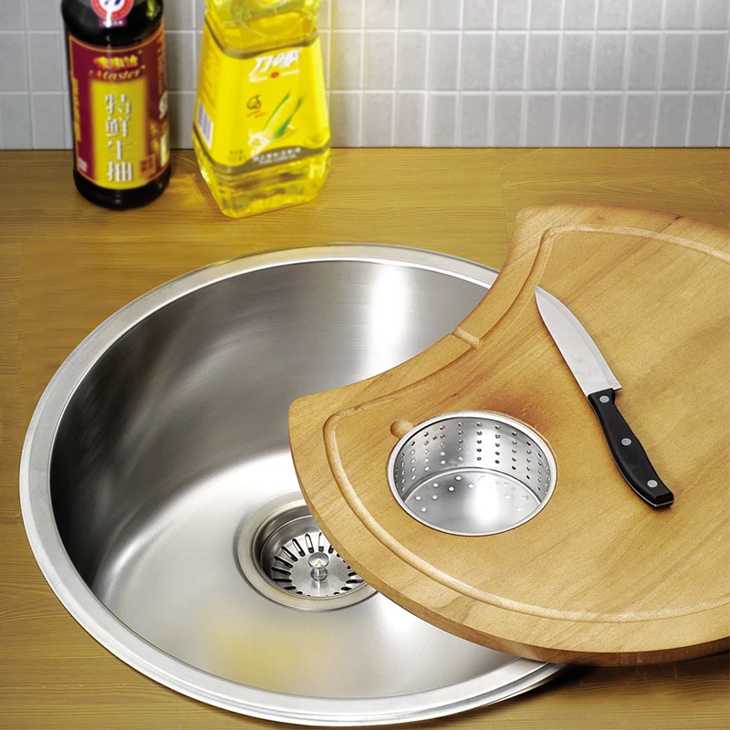Round Edge Single Bowl Sink Above Counter Mounted Sink Restaurant Kitchen Sink