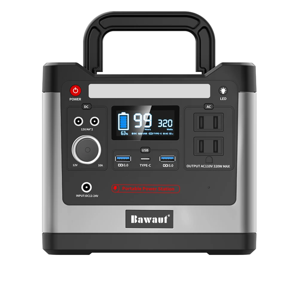 Портативная электростанция usbc 300W 300Wh для кемпинга на открытом воздухе для путешествий охота в чрезвычайных ситуациях, чтобы запустить холодильник cpap ТВ цель тихий