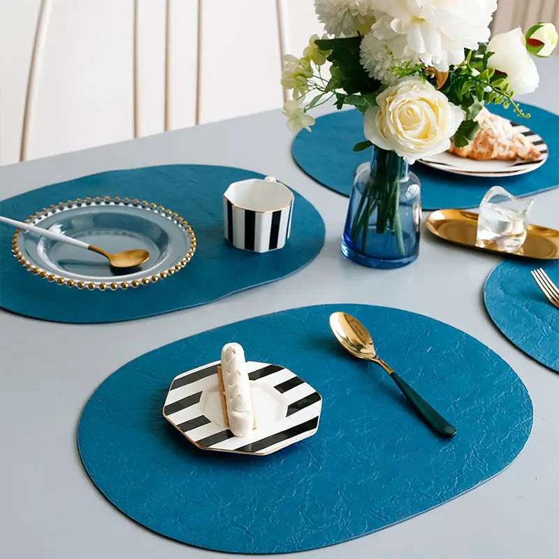 Leather Heat Insulation Anti-oil Placemat Dining Restaurant Table Mat Decor Mat Placemats for Kitchen