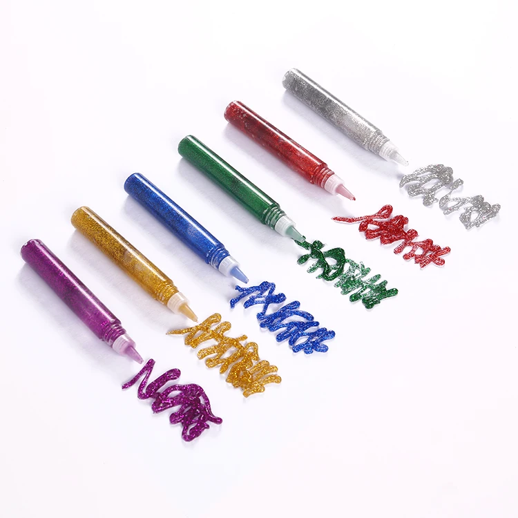 Wholesale 10ml Liquid Glitter Glue Decoration Craft Safety Glitter Glue For Kids DIY Christmas Set