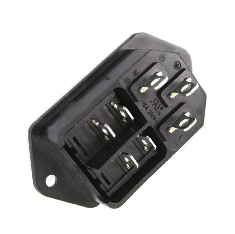 IEC320 C14 AC Power Cord Inlet Socket Receptacle w Red Lighted Rocker Switch