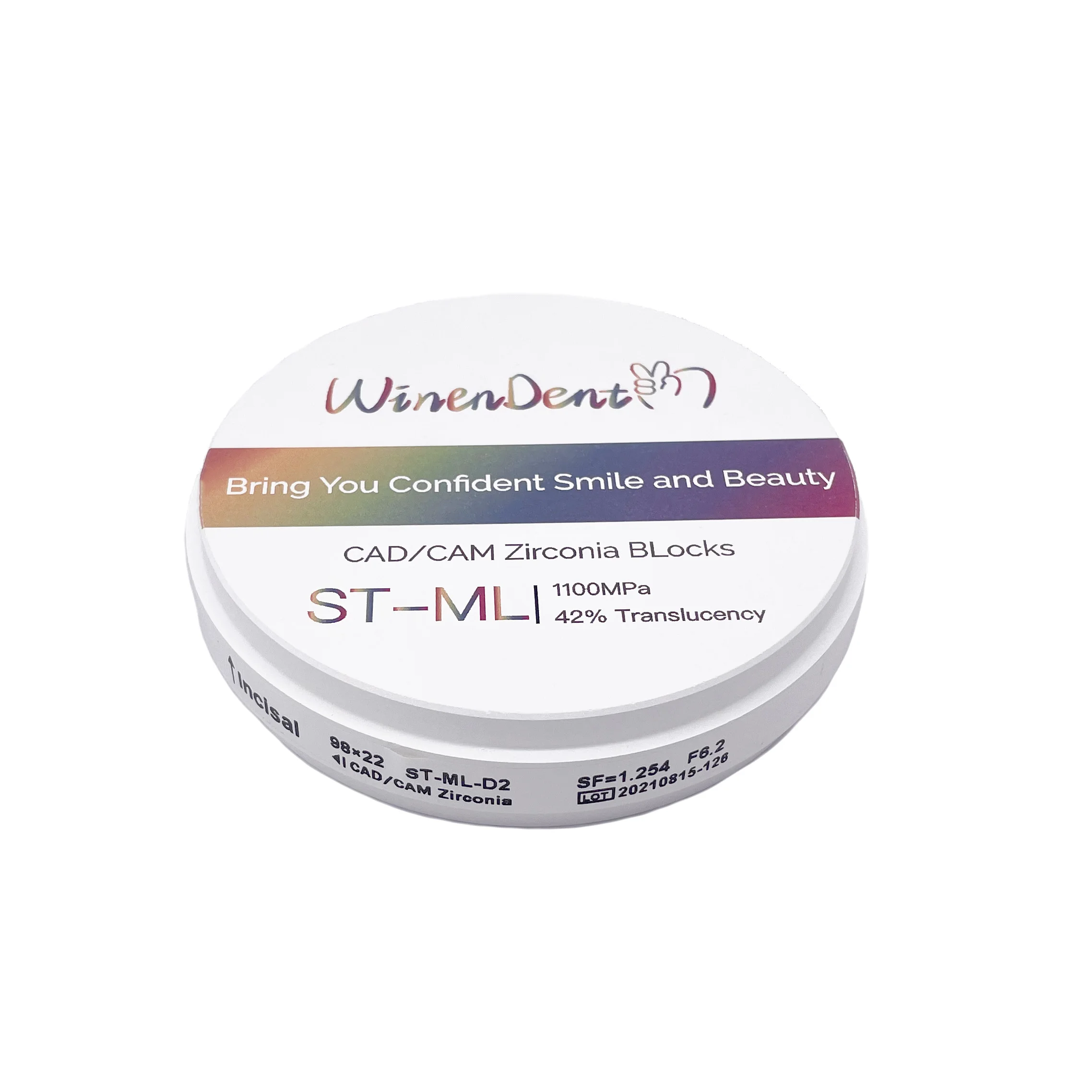 Cad cam dental manufacturer ST-ML utml  98mm 25mm multilayer dentaire zirkonzahn zirconia block