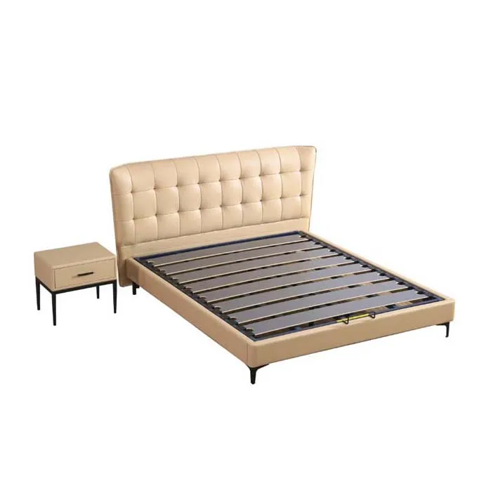 Manufacturer Oem Factory Price Wholesale Bedroom Furniture Leather Bed Frame Modern King Size Queen