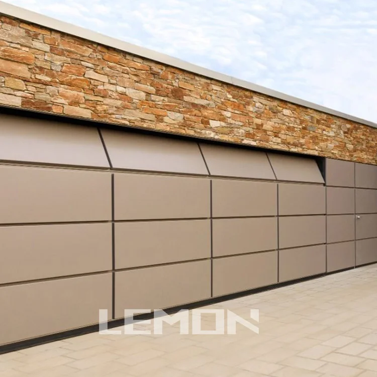 Australian Modern Lift Electric Sectional Luxury Wood Look Batten Overhead Sectional Garage Door