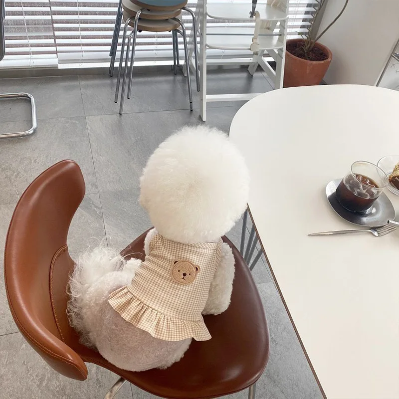2023 Hot Sale Puppy Clothes for Pets Small Bear Vest Skirt Summer Dog Cloth Pet Dress