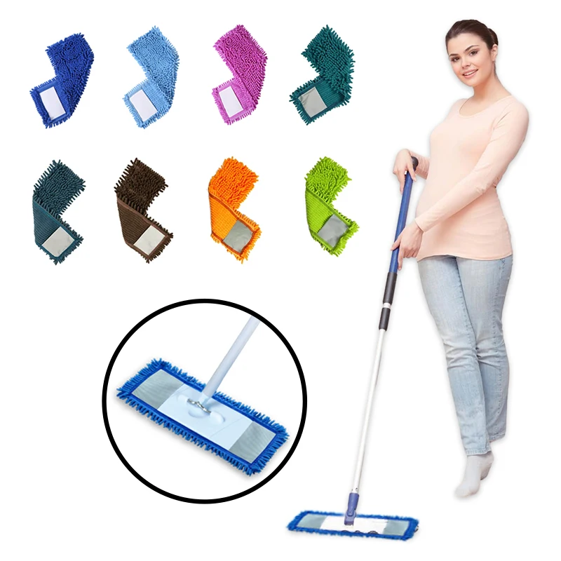 Customizable Chenille mop replacement head for household cleaning microfiber flat mop replacement head Chenille floor mop