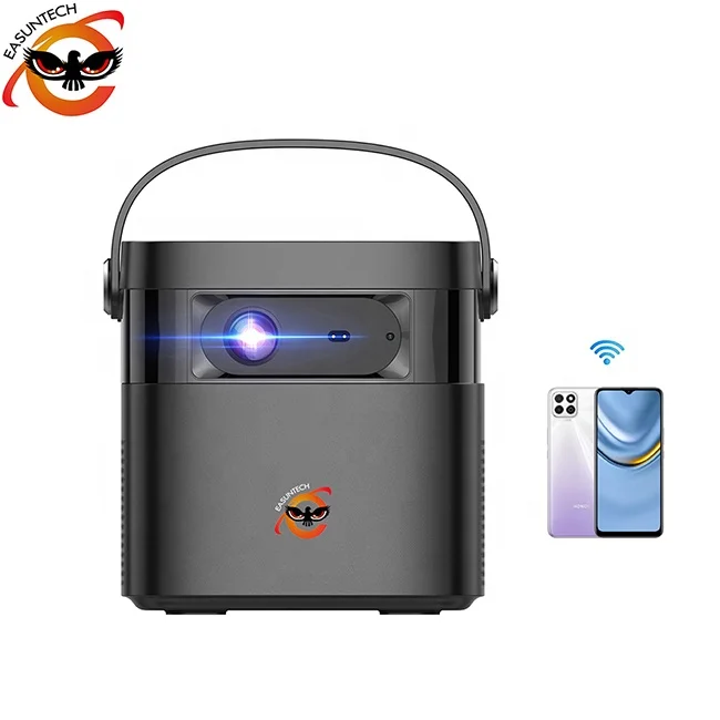 EASUNTECH M2 1080p cinema DLP home theater led android video portable TV outdoor 3D 4K full hd smart mini projector with battery